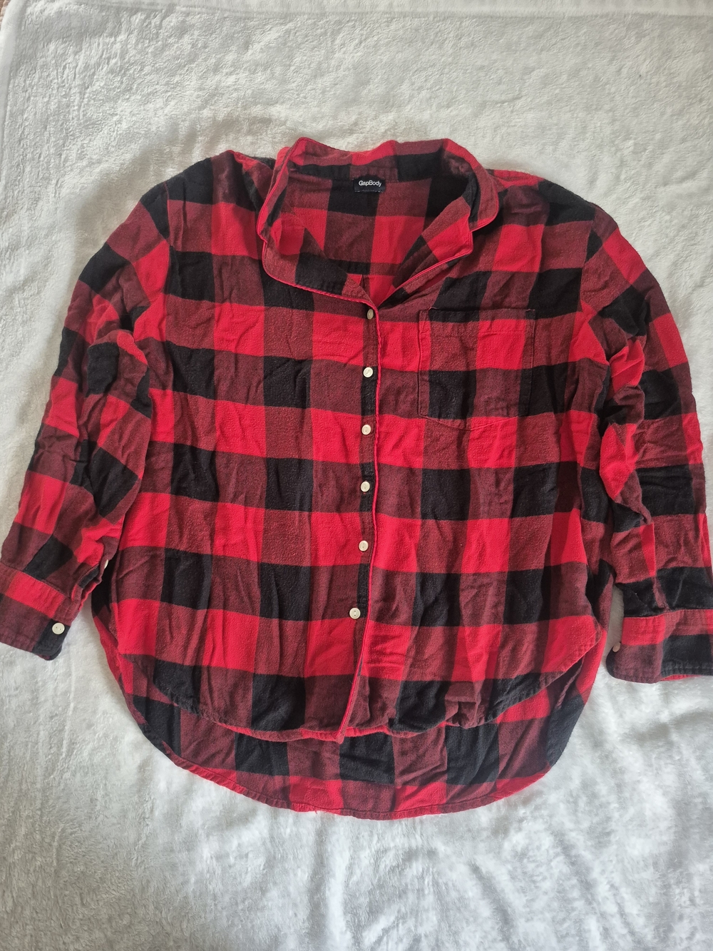 GAP Red and Black Plaid Button-Down Shirt